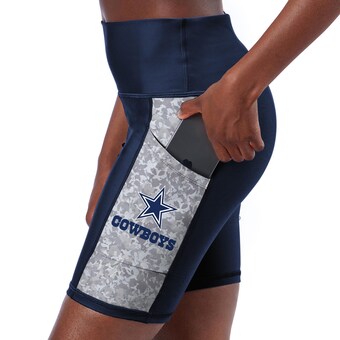 Women's Certo Navy Dallas Cowboys High Waist Logo Two-Pocket Biker Shorts