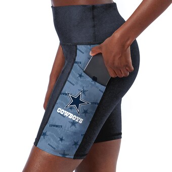Women's Certo Navy Dallas Cowboys High Waist Two-Pocket Biker Shorts