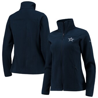 Women's Dallas Cowboys Columbia Navy Give and Go Fleece Full-Zip Jacket