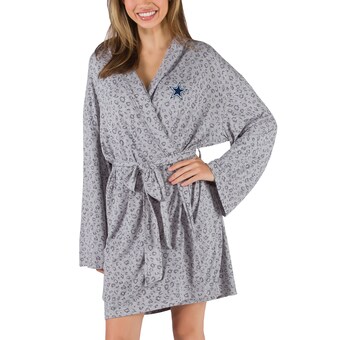 Women's Concepts Sport Gray Dallas Cowboys Frill Hacci Knit Robe