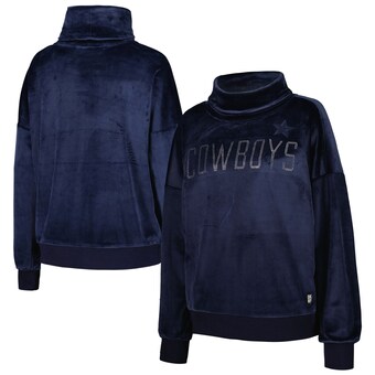 Women's DKNY Sport  Navy Dallas Cowboys Deliliah Rhinestone Funnel Neck Pullover Sweatshirt