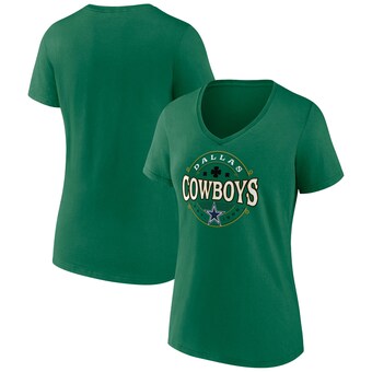 Women's Fanatics Green Dallas Cowboys Lucky Celtic V-Neck T-Shirt