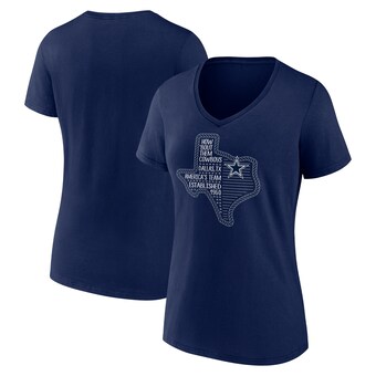 Women's Fanatics Navy Dallas Cowboys Defensive Stand V-Neck T-Shirt