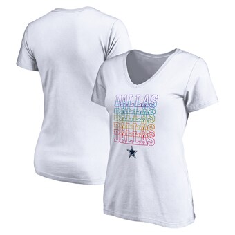 Women's Fanatics White Dallas Cowboys City Pride V-Neck T-Shirt