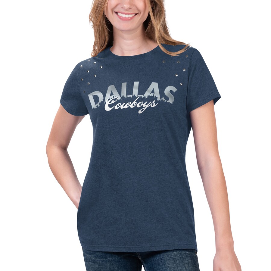 Women's Dallas Cowboys G-III 4Her by Carl Banks Heathered Navy Main Game T-Shirt