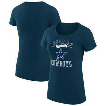 Women's G-III 4Her by Carl Banks Navy Dallas Cowboys Team Logo Graphic Fitted T-Shirt