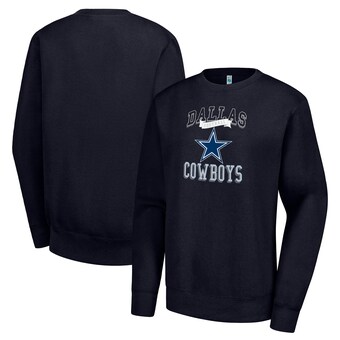 Women's G-III 4Her by Carl Banks Navy Dallas Cowboys Team Logo Graphic Tri-Blend Pullover Sweatshirt