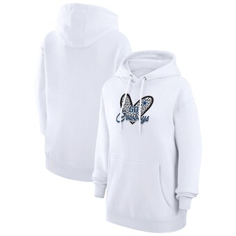 Women's Dallas Cowboys G-III 4Her by Carl Banks White Animal Print Heart Team Graphic Fleece Tri-Blend Pullover Hoodie