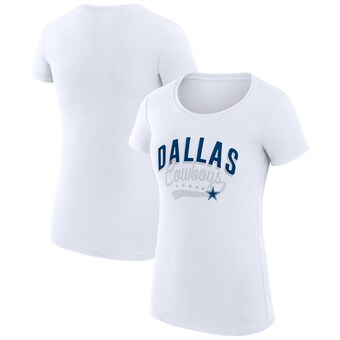 Women's G-III 4Her by Carl Banks White Dallas Cowboys Filigree Logo Fitted T-Shirt