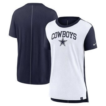 Women's Nike Cream/Navy Dallas Cowboys Wordmark Tri-Blend T-Shirt