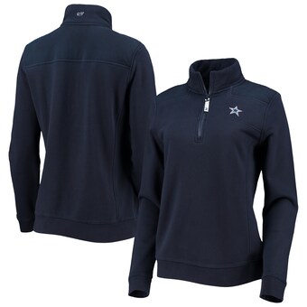 Women's Dallas Cowboys Vineyard Vines Navy Shep Shirt Quarter-Zip Sweatshirt