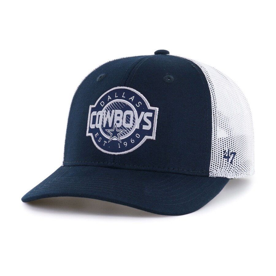 Youth '47 Navy/White Dallas Cowboys Scramble Adjustable Trucker Hat