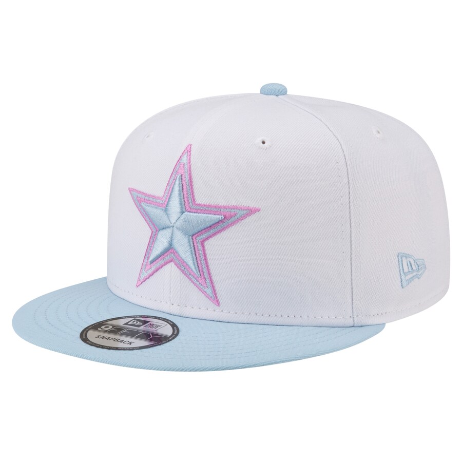 Youth New Era White/Light Blue Dallas Cowboys 2-Tone Color Pack 9FIFTY Snapback Hat