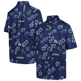 Youth Reyn Spooner Navy Dallas Cowboys Button-Down Short Sleeve Shirt