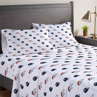 Denver Broncos Four-Piece Queen Sheet Set