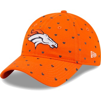 Girls Youth Denver Broncos  New Era Orange Hearts 9TWENTY Adjustable Hat