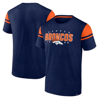 Men's Denver Broncos Fanatics Navy Old School Play Slub T-Shirt