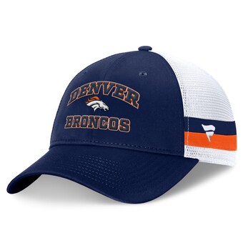 Men's Denver Broncos  Fanatics Navy/White Fundamentals Side Stripe Trucker Adjustable Hat