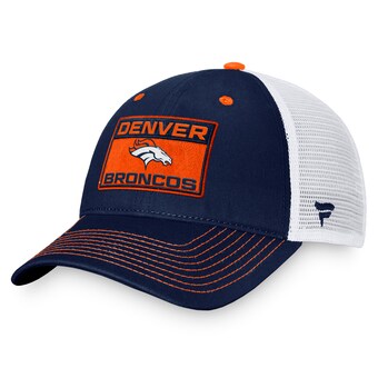 Men's Denver Broncos  Fanatics Navy/White Fundamentals Trucker Adjustable Hat