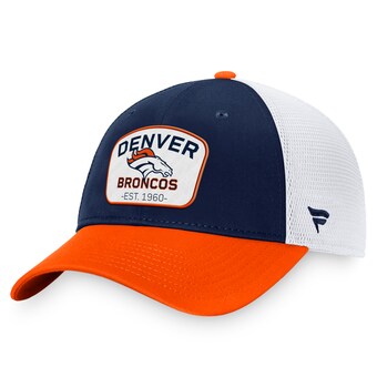 Men's Denver Broncos Fanatics Navy/White Fundamentals Two-Tone Trucker Adjustable Hat