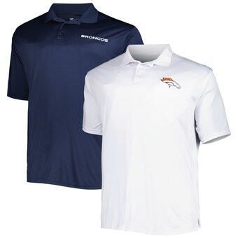 Men's Denver Broncos Fanatics Navy/White Solid Two-Pack Polo Set