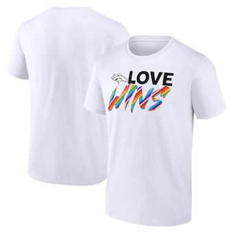 Men's Denver Broncos White Fanatics Love Wins T-Shirt