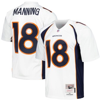 Men's Denver Broncos Peyton Manning Mitchell & Ness White Legacy Replica Jersey