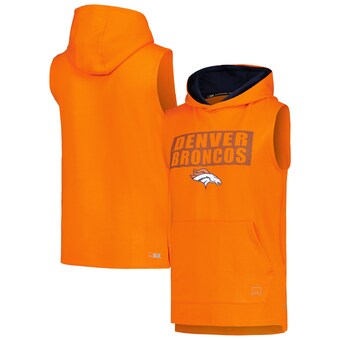 Men's Denver Broncos MSX by Michael Strahan Orange Marathon Sleeveless Pullover Hoodie