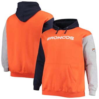 Men's Denver Broncos Navy/Orange Big & Tall Pullover Hoodie