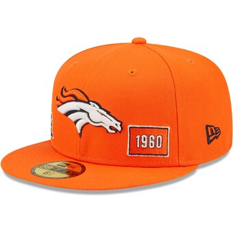 Men's Denver Broncos New Era Orange Identity 59FIFTY Fitted Hat