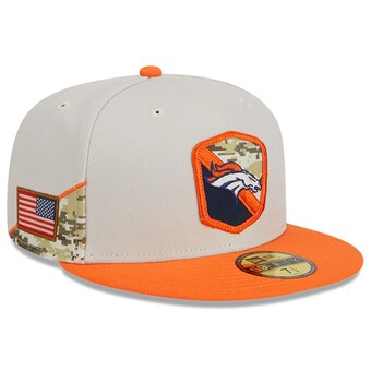 Men's Denver Broncos  New Era Stone/Orange 2023 Salute To Service 59FIFTY Fitted Hat