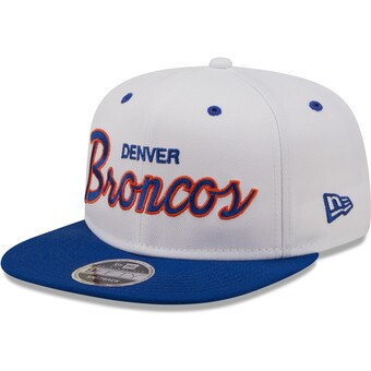 Men's Denver Broncos New Era White/Royal Sparky Original 9FIFTY Snapback Hat