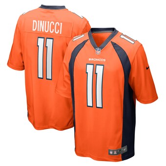 Men's Denver Broncos Ben DiNucci Nike  Orange Team Game Jersey