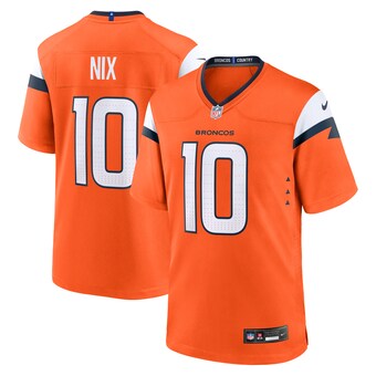 Men's Denver Broncos Bo Nix Nike Orange 2024 NFL Draft First Round Pick Player Game Jersey
