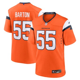 Men's Denver Broncos Cody Barton Nike  Orange Game Jersey