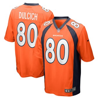 Men's Denver Broncos Greg Dulcich Nike Orange Game Player Jersey