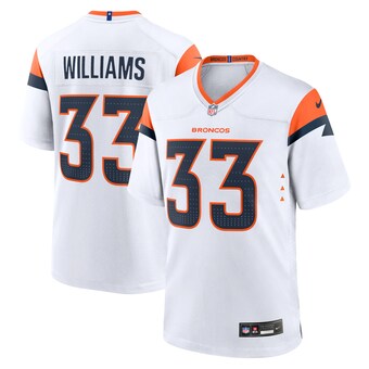 Men's Denver Broncos Javonte Williams Nike White Game Jersey