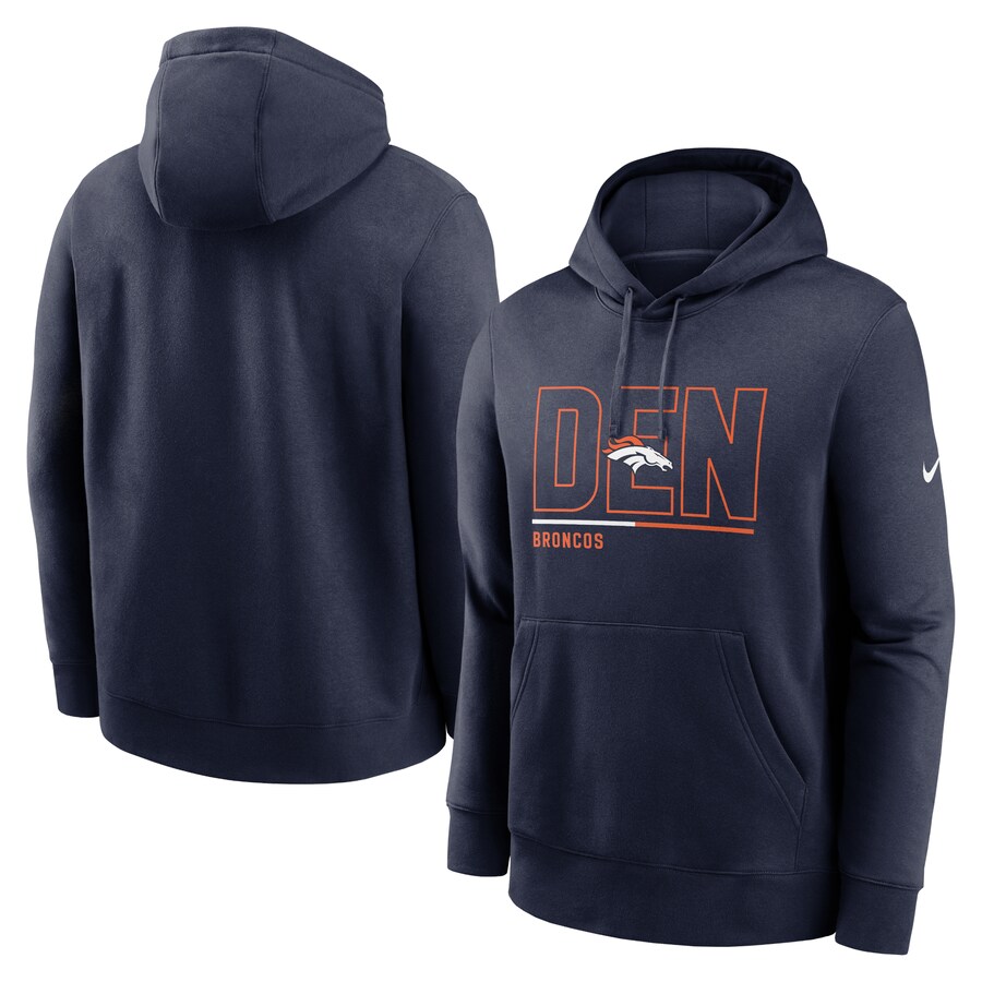 Men's Denver Broncos Nike Navy City Code Club Fleece Pullover Hoodie