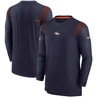 Men's Denver Broncos Nike Navy Sideline Player UV Performance Long Sleeve T-Shirt