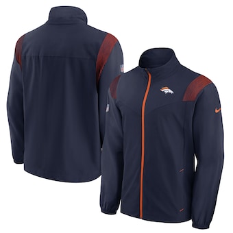 Men's Denver Broncos Nike Navy Sideline Woven Logo Full-Zip Jacket