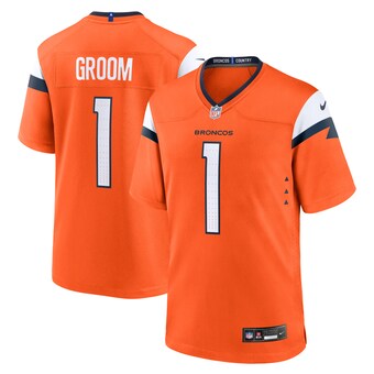 Men's Denver Broncos Number 1 Groom Nike Orange Game Jersey