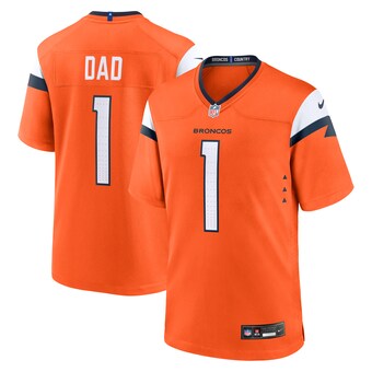 Men's Denver Broncos  Nike Orange #1 Dad Game Jersey