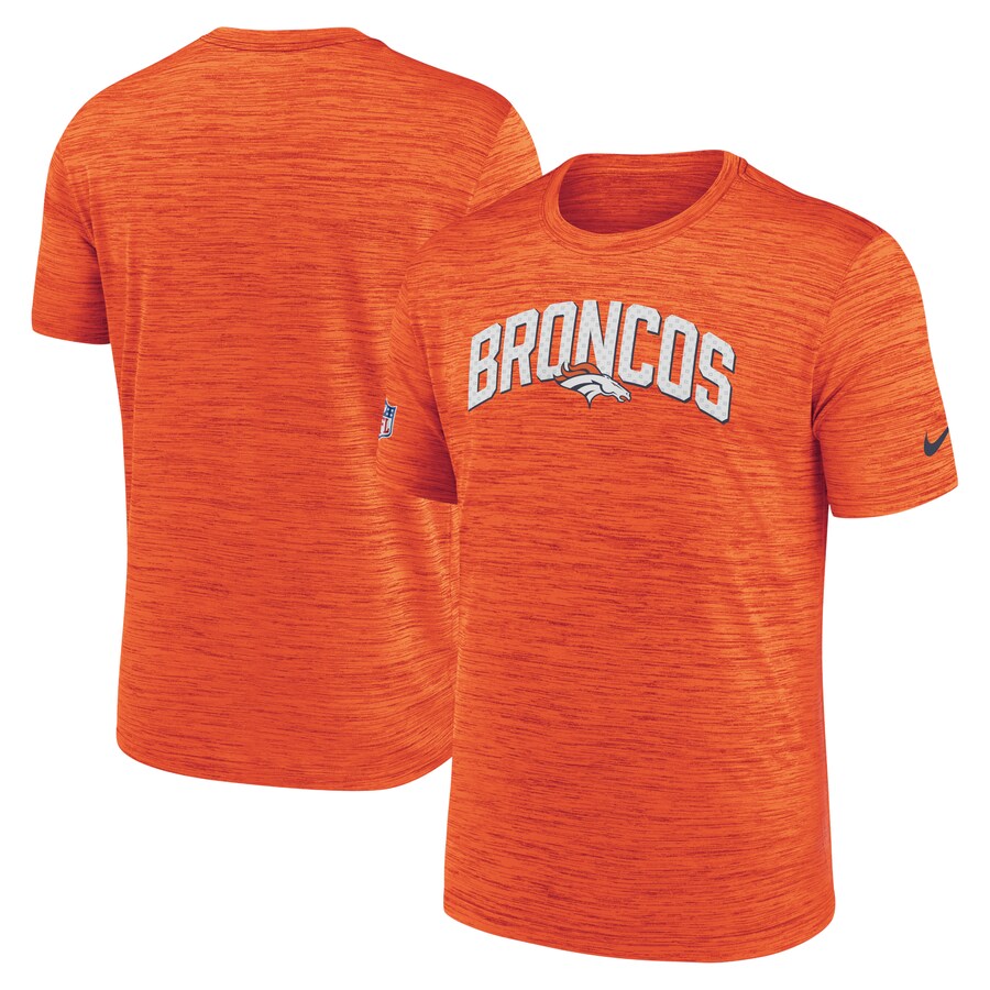 Men's Denver Broncos Nike Orange Sideline Velocity Athletic Stack Performance T-Shirt