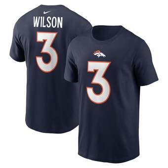 Men's Denver Broncos Russell Wilson Nike Navy Player Name & Number T-Shirt