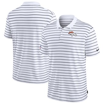 Men's Denver Broncos Nike White Sideline Lock Up Victory Performance Polo