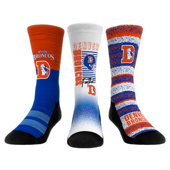 Unisex Denver Broncos Rock Em Socks Throwback Three-Pack Crew Sock Set