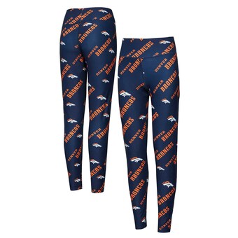 Women's Denver Broncos Concepts Sport Navy Breakthrough Allover Print Knit Leggings