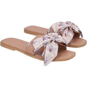 Women's Denver Broncos Cuce Tan Bow Sandals