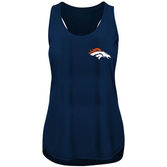 Women's Denver Broncos Navy Plus Size Racerback Tank Top