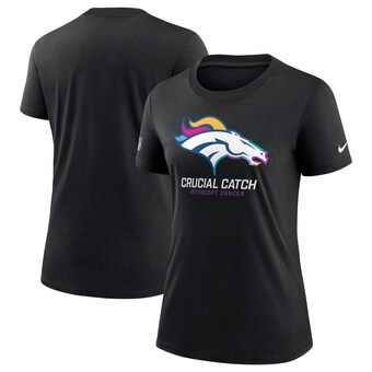 Women's Denver Broncos  Nike Black 2024 NFL Crucial Catch Tri-Blend T-Shirt